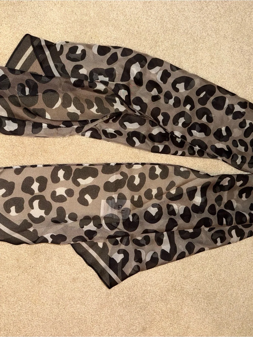 CAbi Brown and Black Leopard Print Scarf Cape